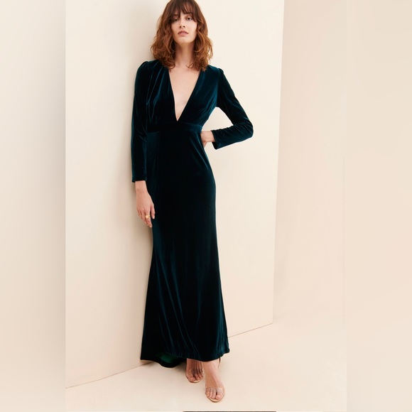Anthropologie Green Velvet Dress By Anthropologie Short-Sleeve Mock-Neck Velvet Mini Dress Anthropologie Green Velvet Dress By Anthropologie Short-Sleeve Mock-Neck Velvet Mini Dress